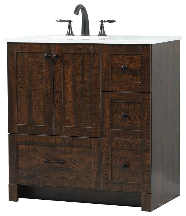 Home Living 19" Farmhouse Expresso-Light Bathroom Vanity