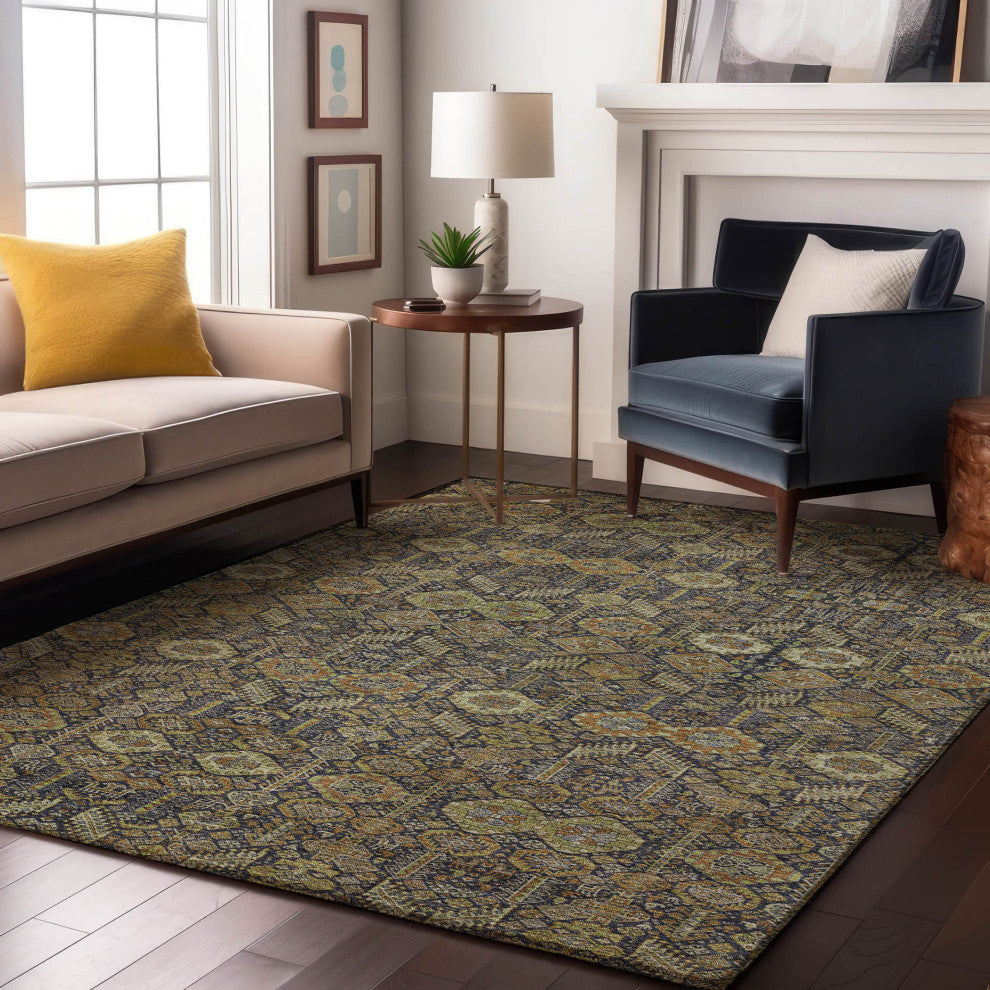 Premium Machine Washable Mayfield AMF574 Paprika 5' x 7'6" Rug