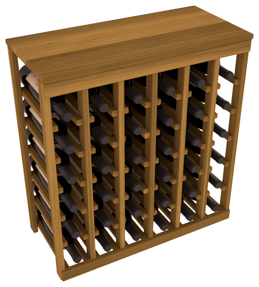 36-Bottle Kitchen Wine Rack,  Redwood, Oak Stain