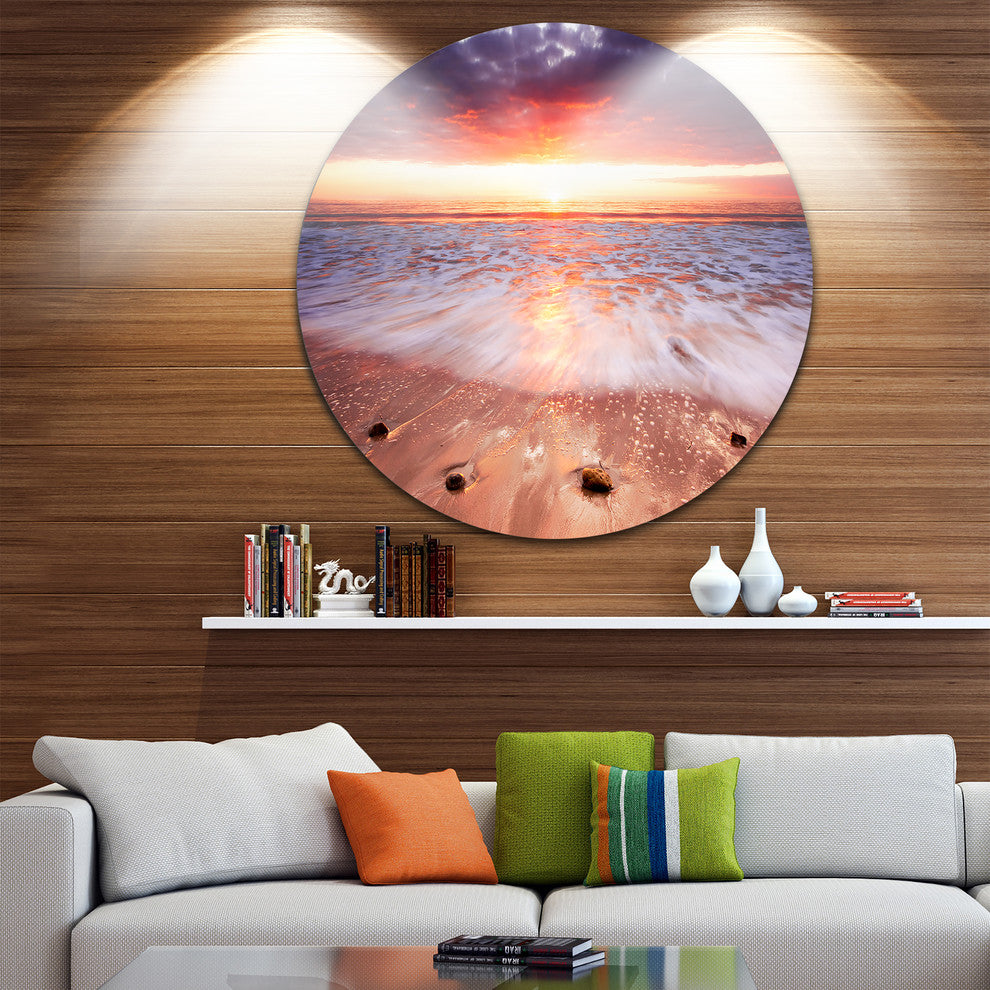 Sunset Strip, Landscape Photography Round Wall Art, 36"