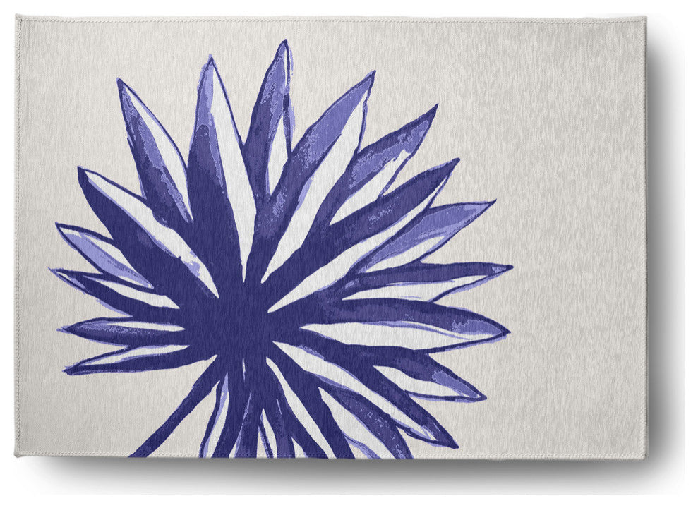 Spiky Flower Spring Chenille Rug, Purple, 5'x7'