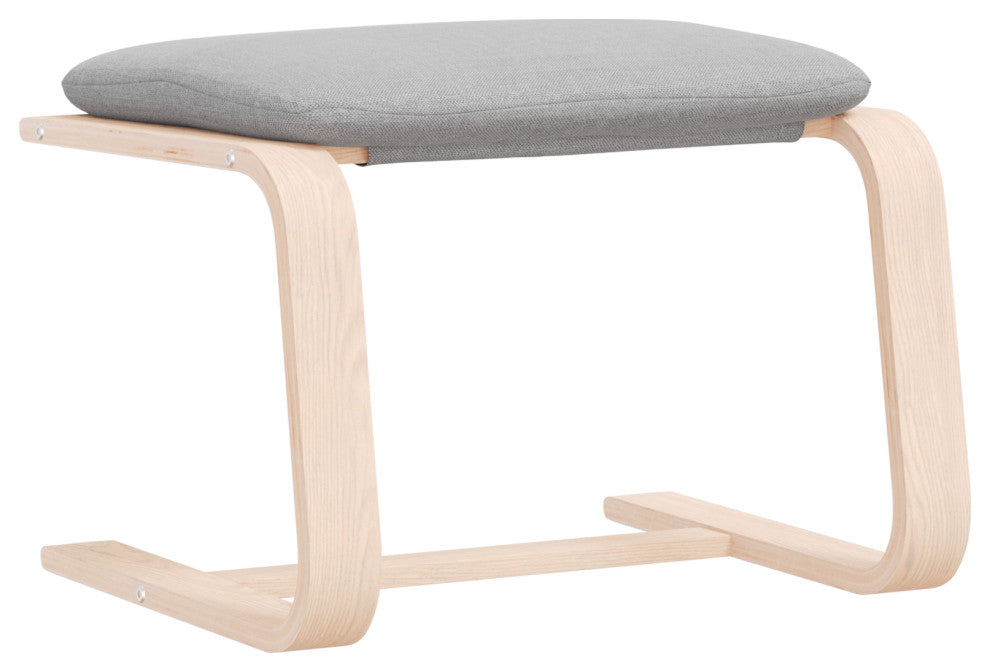 vidaXL Ottoman Footstool Pouf Stool Footrest Living Room Seat Light Gray Fabric