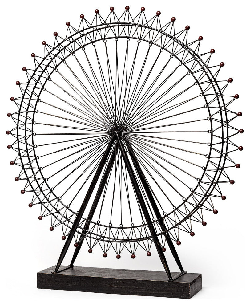 Metal and Wood London Eye Moveable Sculpture