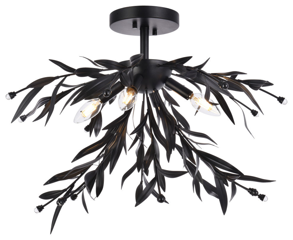 Piper 23" Flush Mount, Black