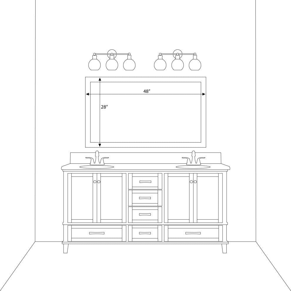 LaRue Framed Wall Mirror, White, 28" X 48"