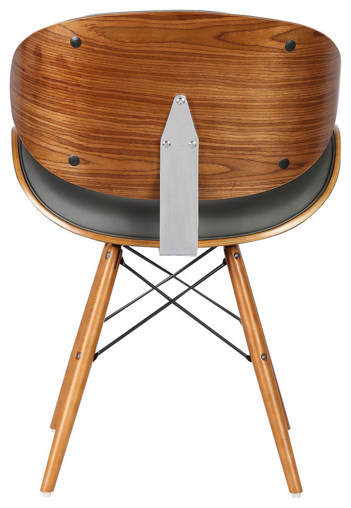 Cassie Mid-Century Dining Chair, Walnut, Gray
