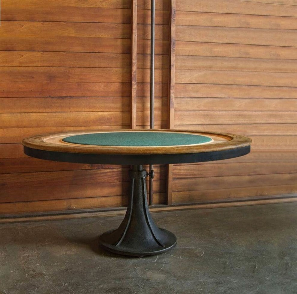 District Eight Poker Game Table in Solid French Oak by Nuevo