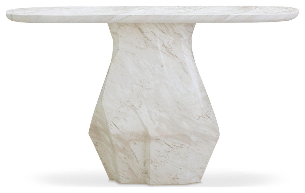 Esme Faux Marble Indoor/Outdoor Long Console Table