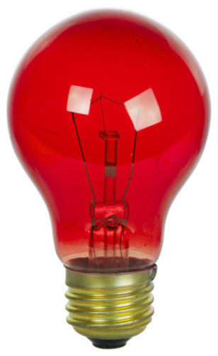 Sunlite 25 Watt A19 Colored, Medium Base, Transparent Red, 2 Pack