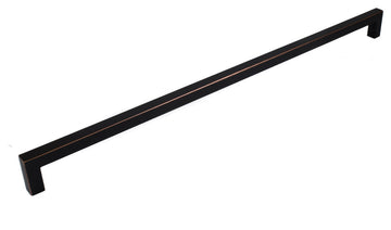 Celeste Square Bar Pull Cabinet Handle Oil-Rubbed Bronze Black Stainless 12mm, 18 Inch