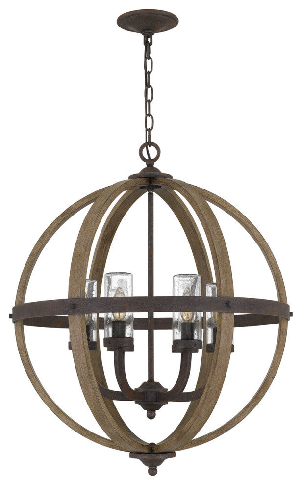 Quoizel FSN3525RK Six Light Pendant, Rustic Black Finish