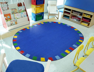 On The Border Rug, Bright, 5'4"x7'8" Oval
