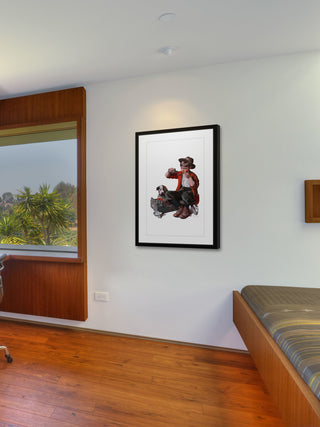 "Sick Puppy" Framed Art Print by Norman Rockwell