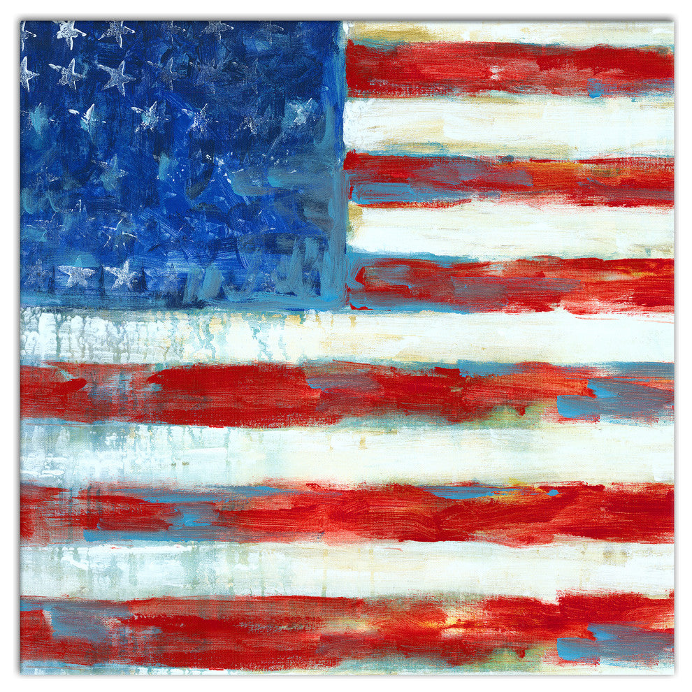 Watercolor Flag 12x12 Canvas Wall Art