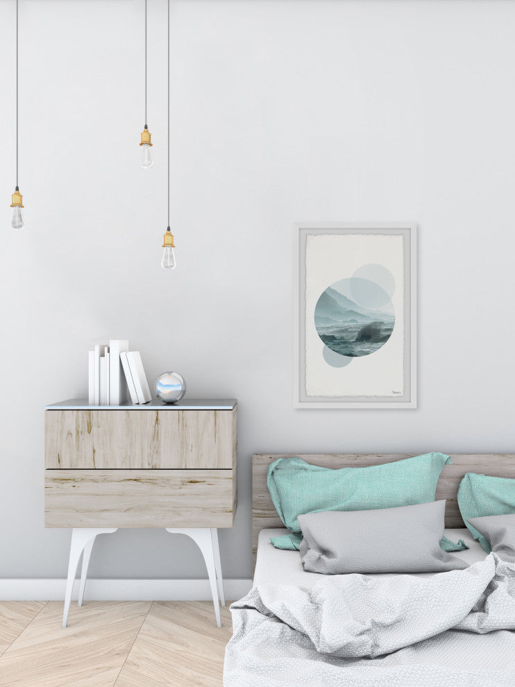 "Circle Waves" Framed Painting Print, 8"x12"