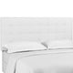 White Paisley Tufted Full / Queen Upholstered Linen Fabric Headboard