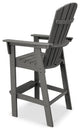 POLYWOOD Nautical Adirondack Bar Chair, White