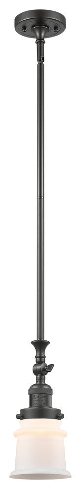 Small Canton 1-Light Mini Pendant, Oil Rubbed Bronze, Matte White