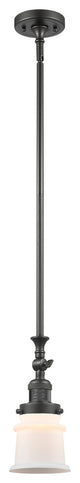 Small Canton 1-Light Mini Pendant, Oil Rubbed Bronze, Matte White