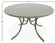 48" Round Hammered  Outdoor Dining Table with Umbrella Hole, Storm