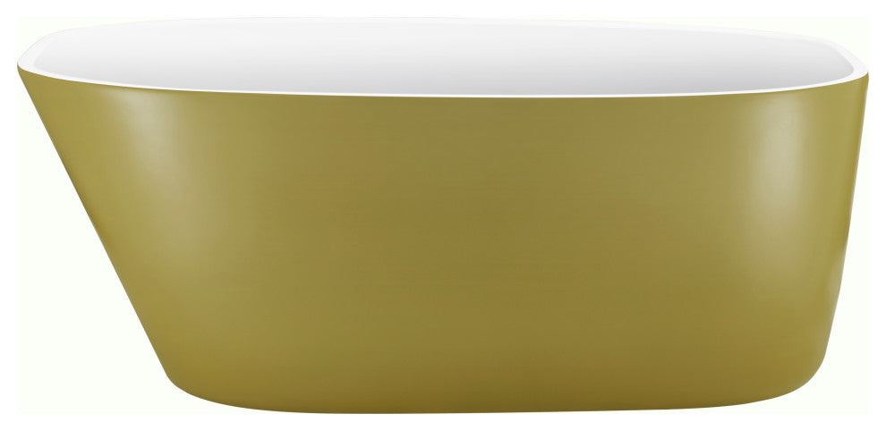 63-in Yellow Freestanding Tub With Drain and Overflow, CUPC Certified