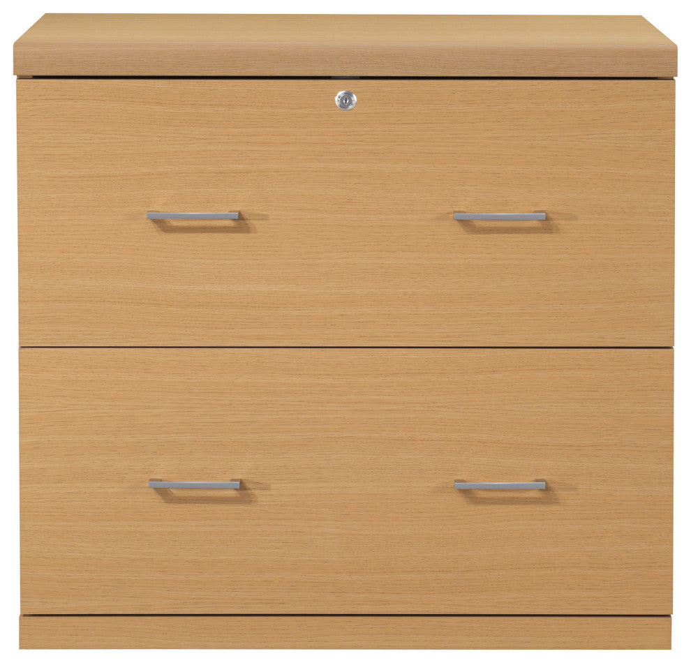 Alpine 2-Drawer Lateral File With Lockdowel Fastening System, Natural Finish