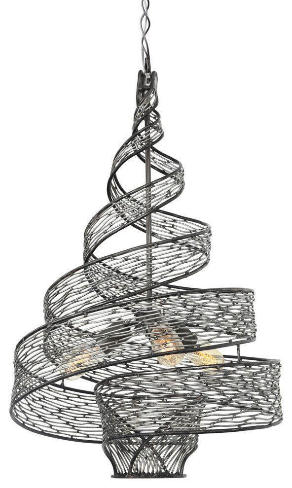 Varaluz Flow 3-Lt Twist Pendant - Steel