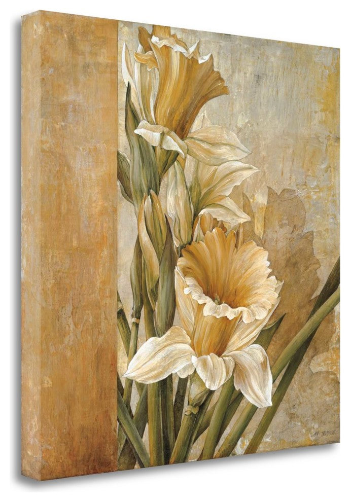 "Champagne Daffodils II" By Linda Thompson, Giclee Print on Gallery Wrap Canvas