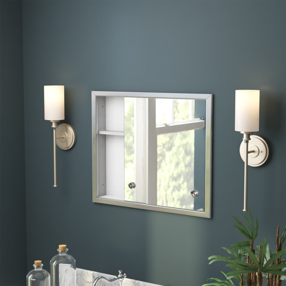 Sliding Door Series Medicine Cabinet, Recessed Mounted