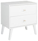 Milo Mid Century Modern  2-drawer Nightstand, White
