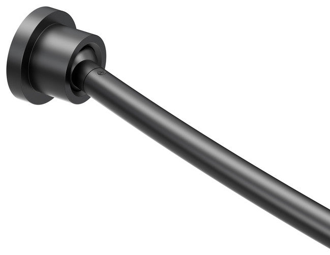 Glam Curved Shower Rod Set, Matte Black