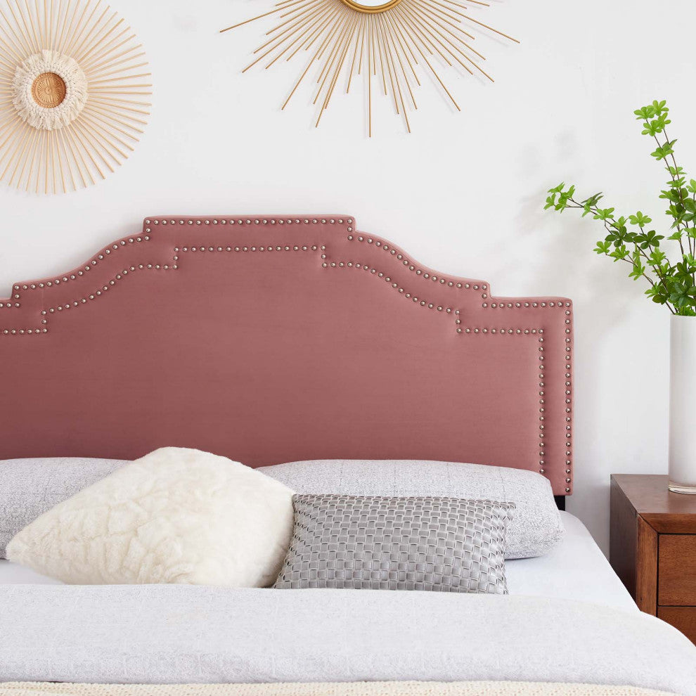 Headboard, Twin Size, Velvet, Pink, Modern Contemporary, Bedroom Master Suite