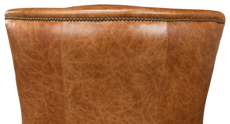 Baker Brown Leather Club Arm Chair