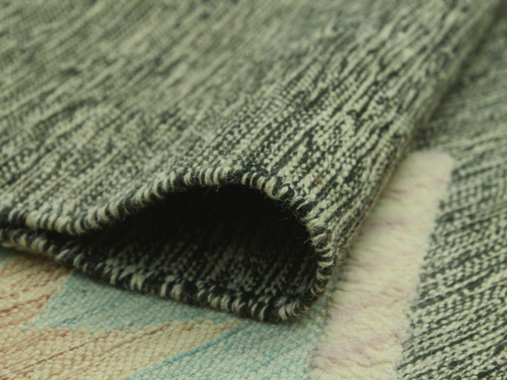 High-Low Kilim Hooshman Charcoal Rug