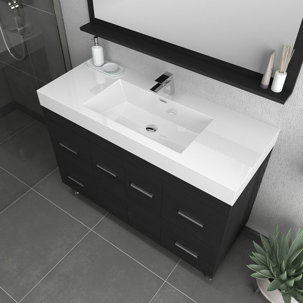 Ripley 48" Modern Bathroom Vanity, Black