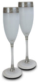Heirloom Pewter Swirl Champagne Glasses, Set of 2
