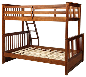 Kids Twin-Over-Full Bunk Bed with Ladder and Storage Drawers