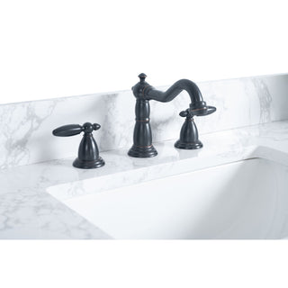 Vanity Art Bathroom Vanity With Sink, Tan, 60" Double, Arabescato White Engineered Marble Top