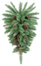 36" Christmas Pine Teardrop Swag with Natural Pine Cone 72 Tips