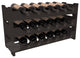 18-Bottle Mini Scalloped Wine Rack Pine, Black Stain