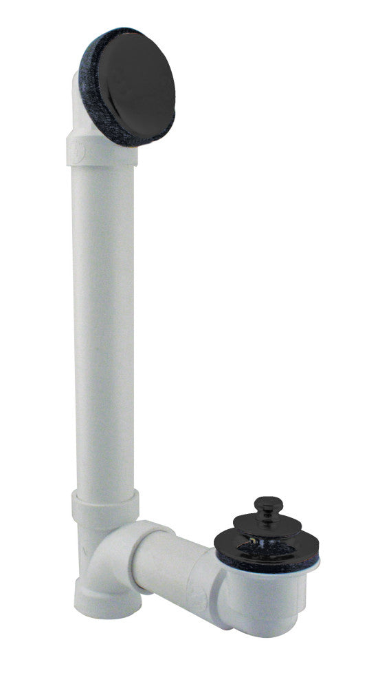 Illusionary Overflow 12" & 4" Sch. 40 PVC Bath Waste and Overflow Lift, Matte Black