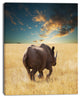 Giant Rhino under Cloudy Sky, Extra Large African Canvas Art Print, 12"x20"