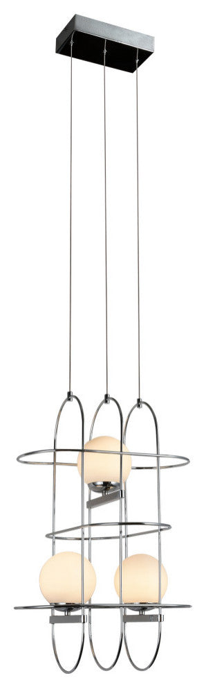 Lyra 16" ETL Certified Integrated LED Chandelier, Chrome