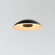 Volo LED Flush Mount, Deux - Black/White Shade, Brown Leather/Walnut Disc, 3500K