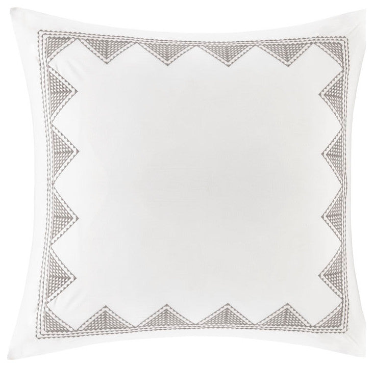 INK+IVY Isla Embroidered 26x26" Euro Sham Cover, White