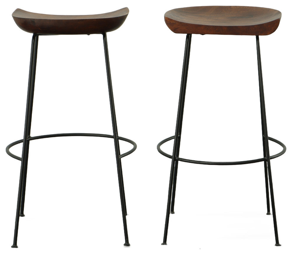 Raja Contoured Stool, Chestnut/Black