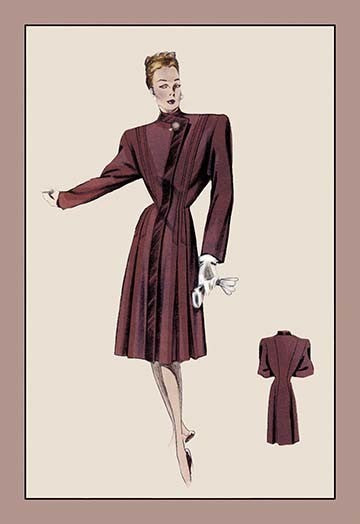 Burgundy Dressy Coat - Gallery Wrapped Canvas Art 28" x 42"
