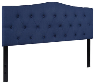 Cambridge Tufted Upholstered Queen Size Headboard in Navy Fabric