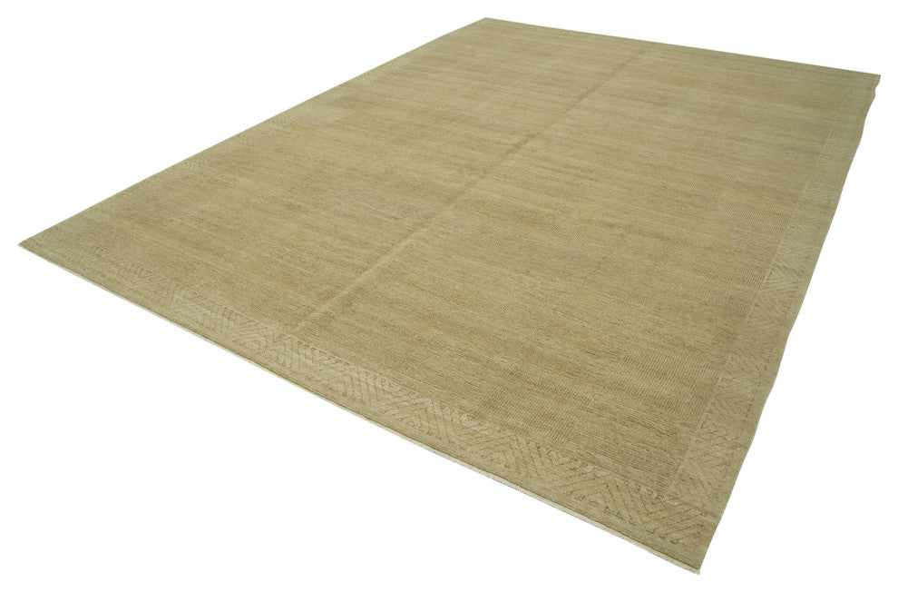 Rug N Carpet - Handwoven Oriental 9' 1" x 12' 1" Wool Oushak Area Rug
