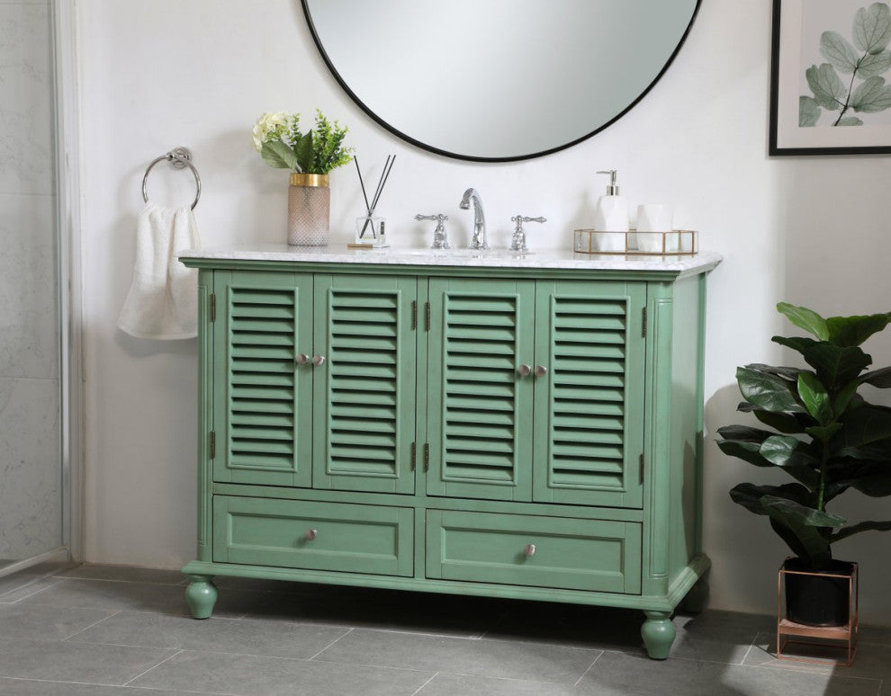 Home Living Single Bathroom Vanity, Vintage Mint, 48"